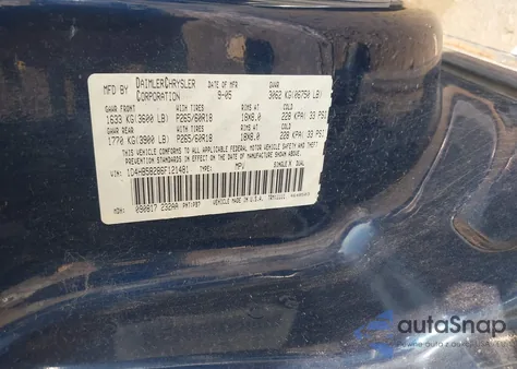 2006 Dodge Durango Limited из США, поврежденный, VIN 1D4HB58286F121481